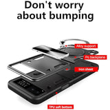 Motorola Razr 2023 Military-Grade Protective Armor Case with 360°Ring Magnetic Kickstand and Slide Camera Lens Cover, Black
