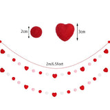 2 Pieces Valentine'S Day Felt Garlands Colorful Ball And Heart Hanging