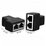 Rj45 Network Splitter Adapter, Rj45 1 To 2 Port Dual Female Socket Ethernet Co