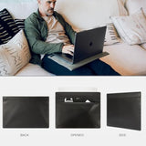 SLNT Faraday Bag with Silent Pocket Technology - Leather Signal Blocking Device Sleeve for 13 inch and 15 inch Laptops and Tablets, Provides Instant Protection (Black Leather, 15 inch)