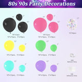 80S 90S Party Decorations 165Pcs Balloons With Retro Inflatable Guitar Microphone Glasses Music Note Disco Ball Balloons For Back To 90S 80S Hip Hop Rock Theme Birthday Prom Party