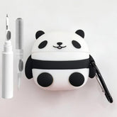 Cute Silicone Case for AirPods 4 with Cleaner Kit, Women's Anti-Drop Protective Cover, Keychain for AirPods 4th Generation (Cute Panda)