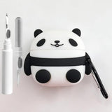 Cute Silicone Case for AirPods 4 with Cleaner Kit, Women's Anti-Drop Protective Cover, Keychain for AirPods 4th Generation (Cute Panda)