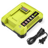 40V Rapid Charger Op401 Op403 Op404 Op406A Op409A Compatible With Ryobi 40V 6Ah Op40601 Op40602 Op4060A1 5Ah Op4050A 4Ah Op4040 3Ah Op4030 2.6Ah Op40261 Op4026 2Ah Op40201 Battery Fast Charger