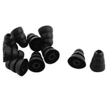 uxcell 10 Pcs Earbud Tips, Silicone Triple Flange Noise Cancellation Ear Buds Eartips, Soft Ear Cushion Cover with 3.8mm Connector Hole for Most in Ear Headphones, Black
