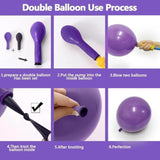 Black Purple Green Balloons Arch Kit Double Stuffed Halloween Gothic Vampire Party Decor