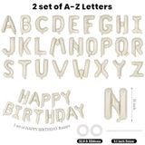 65 Pcs Cream Happy Birthday Balloons And 2 Sets A-Z Letters Foil Balloons, Beige 16 Inch Personalized Name Happy Birthday Banners For Wedding Baby Shower Anniversary Party Decorations (Cream)