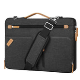 MOSISO 360 Protective Laptop Shoulder Bag, 15-15.6 inch Computer Bags Compatible with MacBook Pro 16, HP, Dell, Lenovo, Asus Notebook, Side Open Messenger Bag with 4 Accessory Pockets & Belt, Black