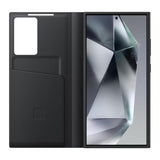 Samsung Galaxy S24 Ultra S-View Wallet Phone Case Protective Cover with Smart Small Screen View Finger Tap Control Slim Design Card Holder Pocket US Version EF-ZS928CBEGUS Black