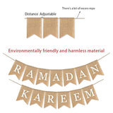 Burlap Ramadan Kareem Banner Muslim Fireplace Mantel Decoration Rustic Ramadan Kareem Bunting Banner For Mantle Fireplace Ramadan Party Decor Supplies