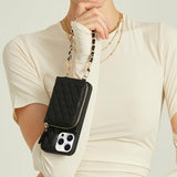 Compatible With Iphone 16 Pro Case Wallet With Card Holder,Rfid Blocking Wrist Strap Crossbody Phone Cover For Women For Iphone 16 Pro 6.3" Black