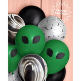 Xo, Space Alien Party Balloons - 24 Pk, 12" | Martian Kids Decorations, Ufo Birthday Supplies, Astronaut Bday Accessories, Galaxy Decor