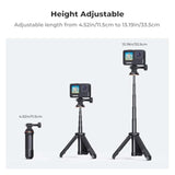 33.5Cm/13.2" Selfie Stick Tripod, Portable Vlog Handle Grip Action Camera Selfie Stick For Gopro Hero 13/12/11/10/9/8/Max, Dji Osmo Action 5/4/3/2/1. (Black)
