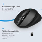 Wireless Mouse, 2.4G Silent Cordless Mouse For Laptop, Mouse With 6 Buttons An