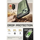SUPCASE iPhone 15 Case with Kickstand & Screen Protector, Green