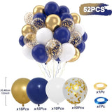 50Pcs Navy Blue & Gold Balloons Set - 12 Inch Metallic Confetti Latex for Party Decor