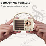 Retro Bluetooth Speaker Wireless Mini Speaker,Bluetooth Speaker With Crystal Clear Stereo Sound Rich Bass,Portable Bluetooth Speaker For Iphone,Android Devices And Tablet (Beige)