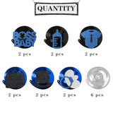 Boss Boy Hanging Swirl Decorations - Glitter 18 Pcs Baby Shower Party Supplies - Boy Birthday - Welcome Baby Boy Streamers - Gender Reveal Party Foil Swirls Ceiling Decorations