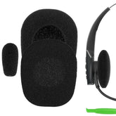 Geekria Comfort Foam Ear Pads Compatible with BlueParrott B350-XT Headphones, Replacement Cushions with Mic Windscreen Cover (Black)