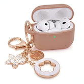 Case For Airpods Pro 2Nd Generation - Airpods Pro 2 Cases Cover Women 2024 Silicone Ipod Pro 2 Earbuds Wireless Charging Cases Girl Bling Keychain For Apple Airpod Gen Pro 2(Milk Tea)