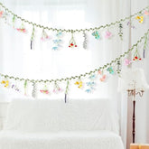 2 Pcs 6.5 Ft Artificial Flower Banner Spring Wildflower Garland Hanging Flowers For Decoration Floral Backdrop For Bridal Shower Home