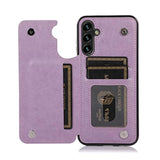 Phone Case For Samsung Galaxy A36 5G With Tempered Glass Screen Protector And Card Holder Wallet Cover Stand Flip Leather Cell Accessories A 36 36A Lte Sm-A366U Women Men Purple