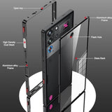 Case Compatible With Red Magic 10 Pro & 10S Pro With Screen Protector,Metal Frame + Clear Tempered Glass Back Cover,Purple