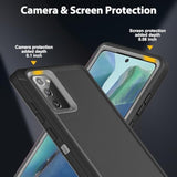 For Samsung Galaxy Note 20 Case With 2Pcs Self Healing Flexible Tpu Screen Protector & Camera Lens Protector, 3 In 1 Heavy Duty Shockproof/Drop Proof/Dust Proof Case (Black/Grey)