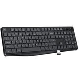 Mk98 Wireless Keyboard, 2.4G Ergonomic, Computer Keyboard, Enlarged Indicator Light, Full Size Pc Keyboard With Numeric Keypad For Laptop, Desktop, Surface, Chromebook, Notebook, Black
