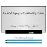 Lcd Screen Replacement For Asus Rog Zephyrus G14 Ga401Q, Fhd 1920X1080 40Pin Matte, Led Non Touch Display (144Hz- 40 Pin Connector)