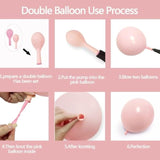 Pastel Light Pink Balloons Double Stuffed Pink Balloon Garland Arch Kit Different Sizes 18/12/5 Inch For Birthday Baby Shower Gender Reveal Bridal Party Decorations