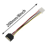 4Pcs Sata 15Pin Male To 4Pin Ide Molex Female Cable For Serial Ata Hard Drives