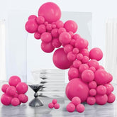 123Pcs Hot Pink Balloon Arch Kit Magenta & Dark Pink Balloons for Parties