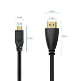 11.81"/30Cm 4K Coiled Micro Hdmi To Full Hdmi Cable For Atomos Ninja Star Reco
