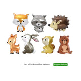 7pcs Forest Animal Balloons – Bunny, Fox, Hedgehog & More Party Décor