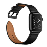 Apple Watch Leather Band Replacement Strap 42-49mm Black Compatible With All Series