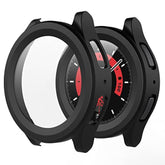 2-Pack Hard Pc Case With Screen Protector For Samsung Galaxy Watch 5 Pro 45Mm, Ultra-Thin Scratch Resistant Cover With Tempered Glass For Galaxy Watch5 Pro, Black
