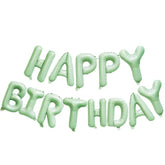 Olive Green Happy Birthday Balloons Banner, 16 Inch Mylar Foil Letters Balloon Sign For Birthday Party Decorations Photo Booth Backdrop