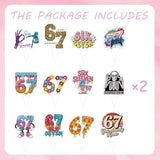 24Pcs Six Seven Cupcake Toppers, Funny 6 7 Party Decorations Funny Six Seven Birthday Cake Decorations For Donut Ice Cream Baseball Meme 6 7 Theme Party Supplies (24)