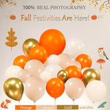 Fall Pumpkin Balloon Garland Kit: Orange, Gold & White - Baby Shower Decor