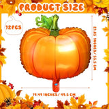 12 Pcs Pumpkin Foil Balloons Large Fall Thanksgiving Autumn Birthday Party Decor