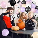 Purple Pink Halloween Balloons 12 Inch Ghost Latex Balloons Pastel Black Apricot Party Decor