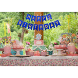 Blue Birthday Bunting Banner,Letters Birthday Banner Party Supplies