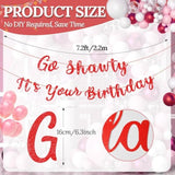 Set Of 2 Pre Strung Go Sha It'S Your Birthday Banner,No Diy Hip Hop Theme Glitter Happy Birthday Banner,Glitter Rap Theme Decors For Man Adult Women Party Photo Backdrop(Red)