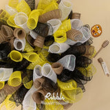 4 Rolls Easter Metallic Mesh Ribbon, Deco Poly Mesh 10 Inch X 30 Feet(