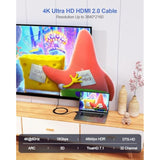 4K Hdmi Cable 12Ft, High Speed Hdmi Cord 12 Foot Ultra Hd Hdmi 2.0 Cable 4K@60