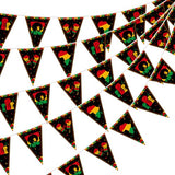 5 Pcs Juneteenth Pennant Banner, Triangle Bunting Cardstock