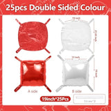 25Pcs Red White Square Foil Balloons Wall Double Backdrop Sided Red Pearl White Balloon Tunnel Arch Kit For Christmas Birthday Valentine'S Day Baby Shower Wedding Party Decorations