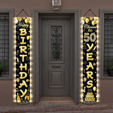 50Th Birthday Party Banner Lighted Decorations For Women Men 50 Year Old Lighted Door Banners Black Gold Cheers To 50 Years Birthday Party Supplies Porch Sign With Led Light For Outside Light Decor