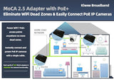 Moca 2.5 Adapter Kit With 2.5G Ethernet Port And Poe+ 30W For Ethernet Over Coax Ideal For Wi-Fi 6E/7 Access Points, Ip Cameras, And More Model Kb-M3-03